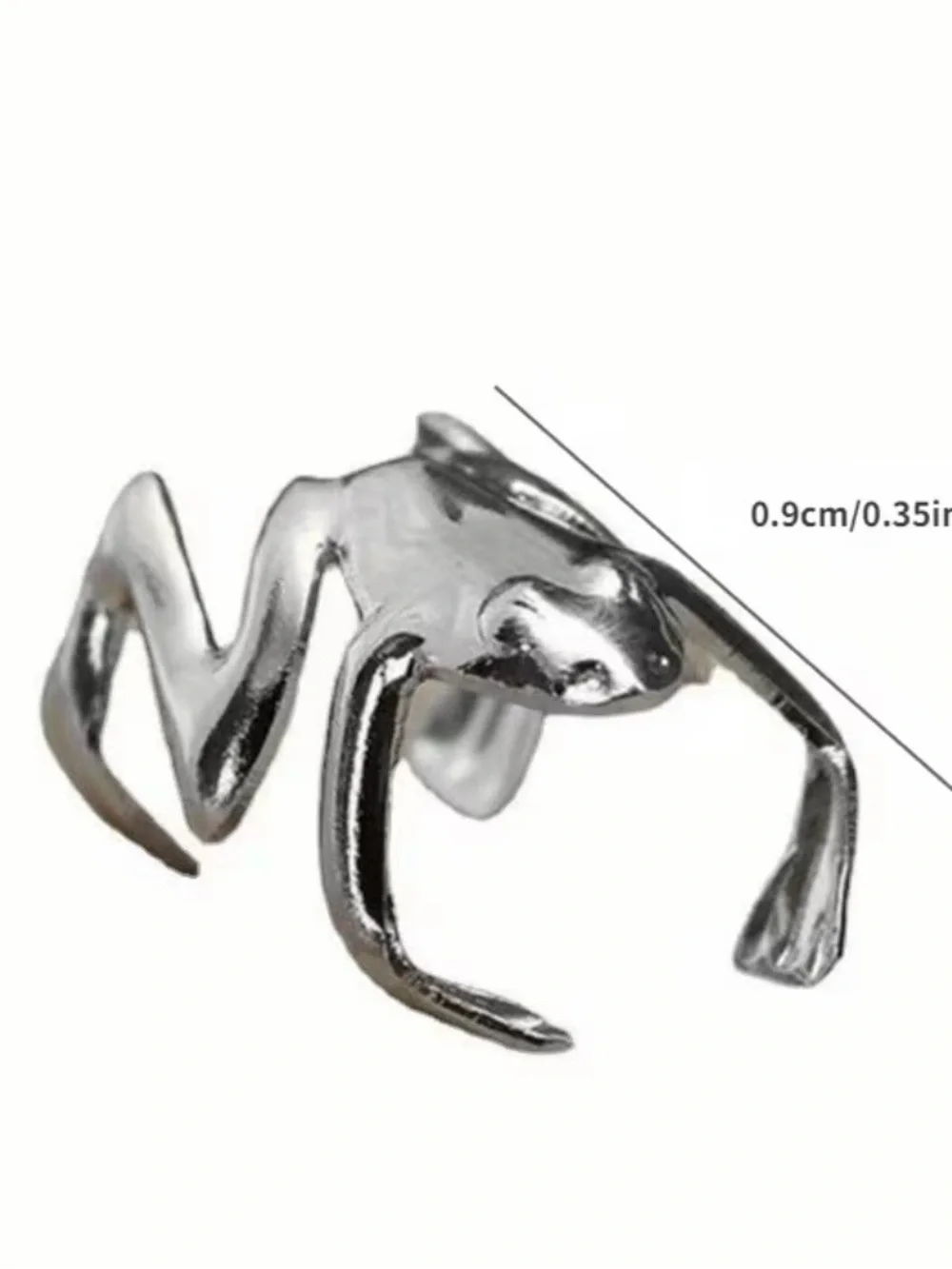 Silvertone Frog 🐸 Ear Cuff - Picture 3 of 3